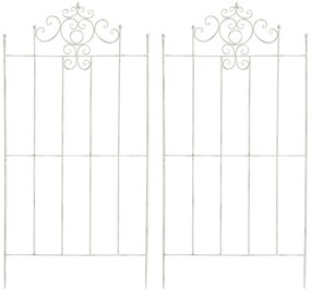 2x Mriežka na popínavé rastliny Paula - 180 x 85,5 cm - Biela antik