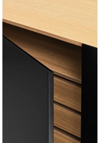 Čierna/v prírodnej farbe nízka komoda v dekore duba 110x85 cm Arista – Teulat
