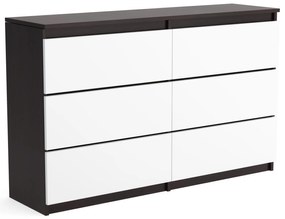 Veľká komoda 6 zásuviek ARIE šírka 120cm Wenge/Biela