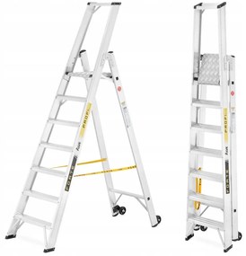 ALVE Schodíky jednostranné hliníkové 9310 s kolieskami PROFI PLUS FORTE