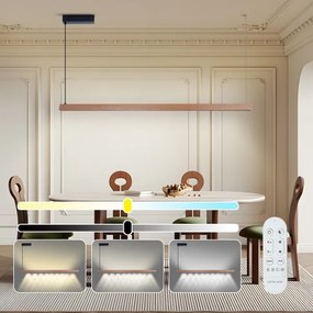 Immax NEO 07304L - LED stmievateľný luster na lane MADEIRA 33W/230V Wi-Fi Tuya 152 cm dub