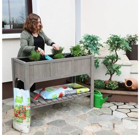 Habau Vyvýšený záhon s odkladacou plochou (tmavosivá)  (100274945)