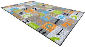 Koberec JUMPY Patchwork sivý/pomarančový/nebeský