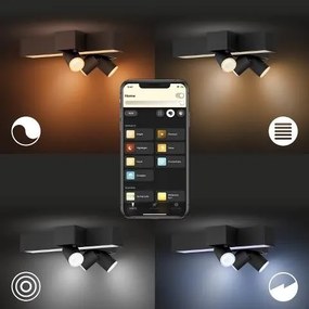 PHILIPS HUE Prisadené stropné LED inteligentné osvetlenie HUE CENTRIS s funkciou RGB, 25W, 3xGU10, 5,7W, teplá b