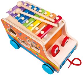 CreativeToys Drevené autíčko – vkladačka so xylofónom