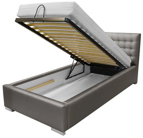Kontinentálna posteľ Fokker Mini, Rozmer postele: 90x200, Dostupné poťahy: ekokoža Soft 011 (čierna)