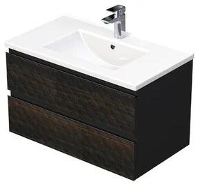Kúpeľňová skrinka s umývadlom SAT Cube Way 80x47,5x46 cm hnedá mat CUBE3D802ZHMOD, 1 ks