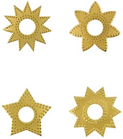 House Doctor Ochranný krúžok na sviečku Antique Brass – set 4 ks