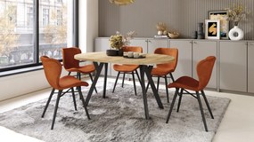 ALDO 100 Dub Craft Gold/čierne nohy - OKRÚHLY LOFTOVÝ/INDUSTRIÁLNY ROZKLADACÍ STÔL DO OBÝVAČKY/JEDÁLNE