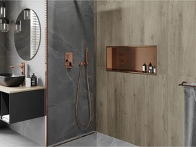 Mexen X-Wall-R, polica na zapustenie s prírubou  75 x 30 cm, medená matná - 19C0753010