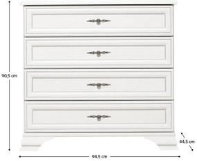 Komoda KENTAK KOM4S, alpská biela