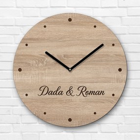 DUBLEZ | Personalizované drevené hodiny s menami