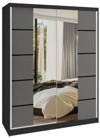 Šatníková skriňa SERENITY 133 cm  šedý mat ME SERENITY SZP6/0/B/SR/0/HIAL