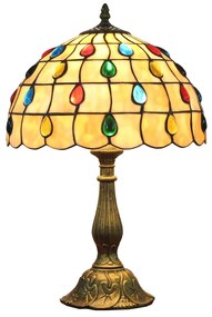Tiffany stolná lampa Colored 117 - Huizhou Oufu Lighting v.48xš.30, sklo/kov,40W