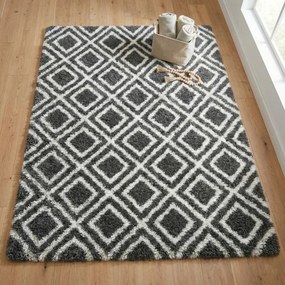 Protišmykový koberec DECOR čierny / biely