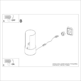 Stolná lampa Flash, 1x biele kovové tienidlo