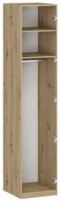 Korpus skrine Unity - 50 cm, 2 police + 1 vešiak, dub artisan