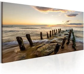 Obraz - Wooden Breakwaters Veľkosť: 150x50, Verzia: Premium Print