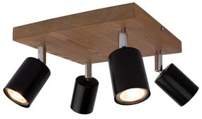 Spot-Light DO2910451 - Stropné bodové svietidlo MANARA 4xGU10/5W/230V borovica