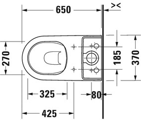 Duravit D-Neo - Stojace WC Kombi Duravit Rimless® 650x370 mm, biela 2002090000