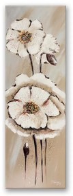Obraz na plátně Béžová malovaná květina - 40x120 cm