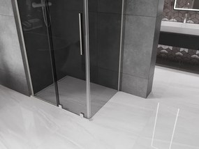 Mexen Velar L, sprchový kút s posuvnými dverami 100 x 80 cm, 8mm šedé sklo, brúsená oceľ, 871-100-080-43-97