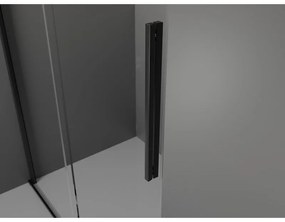 Mexen Velar, sprchový kút s posuvnými dverami 130(dvere) x 70(stena) cm, 8mm číre sklo, čierna matná, 871-130-070-01-70