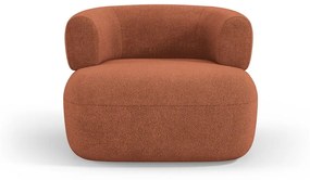 Kreslo z textílie buklé v tehlovej farbe Jenny – Micadoni Home