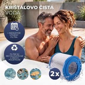 Nafukovacia vírivka OASIS pre 6 osôb, okrúhla, čierna Casaria