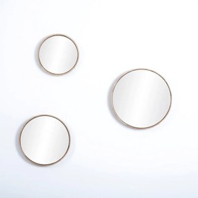 Nástenné zrkadlo s rámom z masívneho dubového dreva Gazzda Look, ⌀ 32 cm