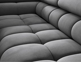 Tmavosivá zamatová rozkladacia/s úložným priestorom rohová pohovka (ľavý roh/do L) Ferucce – ELTAP