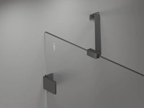 Mexen Lunar-B, výklopný sprchový kút ľavý 100 x 70 cm, 8mm číre sklo, grafitový profil, 832-100-070-95-00-L