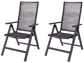 Livarno home Záhradné kreslo Miami, 2 kusy + Podložka na kreslo s vysokým operadlom Valencia/Miami, pruhy/béžová, 2 kusy  (800010853)