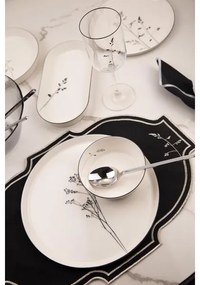 27-dielna jedálenská súprava, biela/čierna, porcelán