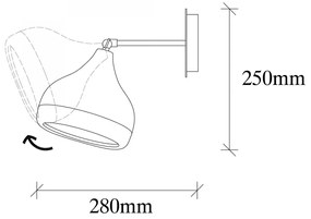 Nástenná lampa Yıldo čierna/meď