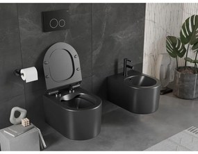 Mexen Sofia Rimless závesná wc misa so sedátkom s pomalým zatváraním, čierna matná, 30540185