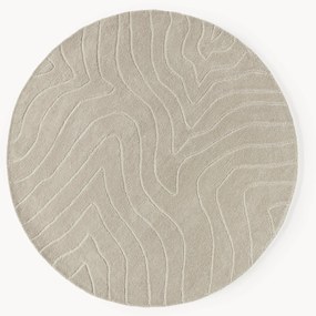 Okrúhly ručne tuftovaný vlnený koberec Aaron