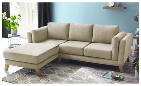 Béžová rohová pohovka Bobochic Paris Seattle, ľavý roh