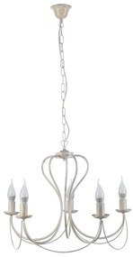 ONLI - Luster na reťazi CANDELA 5xE14/6W/230V biela