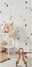 Samolepka do detskej izby sada konfety ružová, žltá, tyrkysová, šedá 5cm