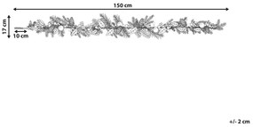 Vianočná girlanda 150 cm zelená/strieborná LLEIDA Beliani