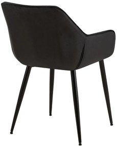 Jedálenská stolička Luena zamat - čierna