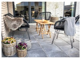 Čierna záhradná pohovka z umelého ratanu House Nordic Trieste