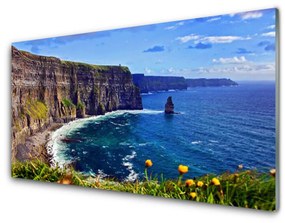 Obraz na akrylátovom skle Záliv skaly more krajina 125x50 cm