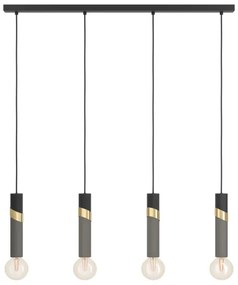 Eglo 39936 - Luster na lanku CEDRAL 4xE27/40W/230V čierna/zlatá