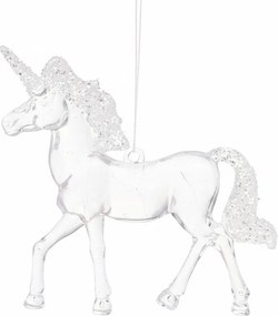 Závesný jednorožec – biely 12 cm