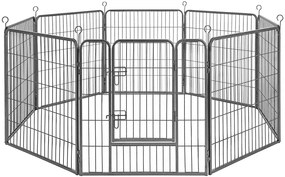 FEANDREA Ohrádka pre šteňatá šedá 8 dielov 77 x 60 cm