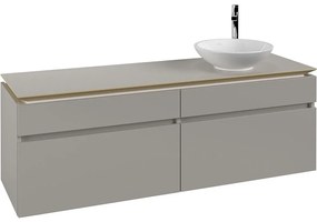 VILLEROY &amp; BOCH Legato závesná skrinka pod umývadlo na dosku (umývadlo vpravo), 4 zásuvky, 1600 x 500 x 550 mm, Soft Grey, B59800VK