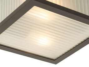 Inteligentné vonkajšie stropné svietidlo čierne s rebrovaným sklom vrátane WiFi A60 - Charlois