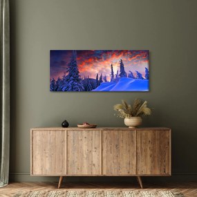 Obraz - Zimný súmrak (120x50 cm)